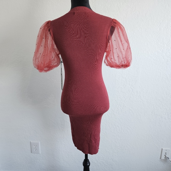 NWT Haute Monde Form Fitting Ribbed Cocktail Dress. Rose Barbiecore Sz S/M/L - Picture 3 of 15